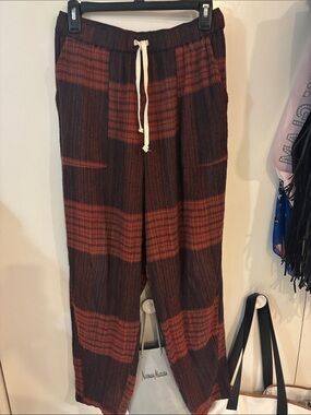Free People Cotton linen drawstring Pant,S